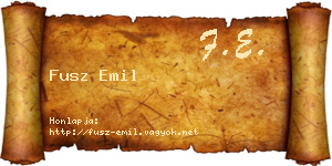 Fusz Emil névjegykártya